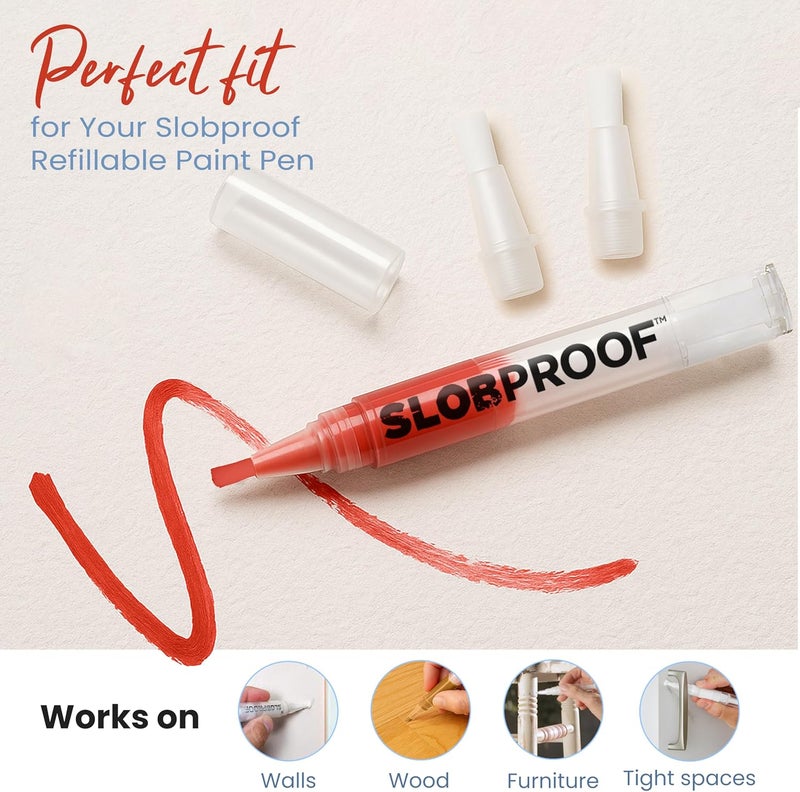 Slobproof Replacement Brush Tips for Refillable Touch-Up Paint Pens, Mess-Free, Easy to Install, Tools for Paint Brushes, DIY Home Improvement, Wall, Furniture Repair, Arts and Crafts, Pack of 5 - Image 4